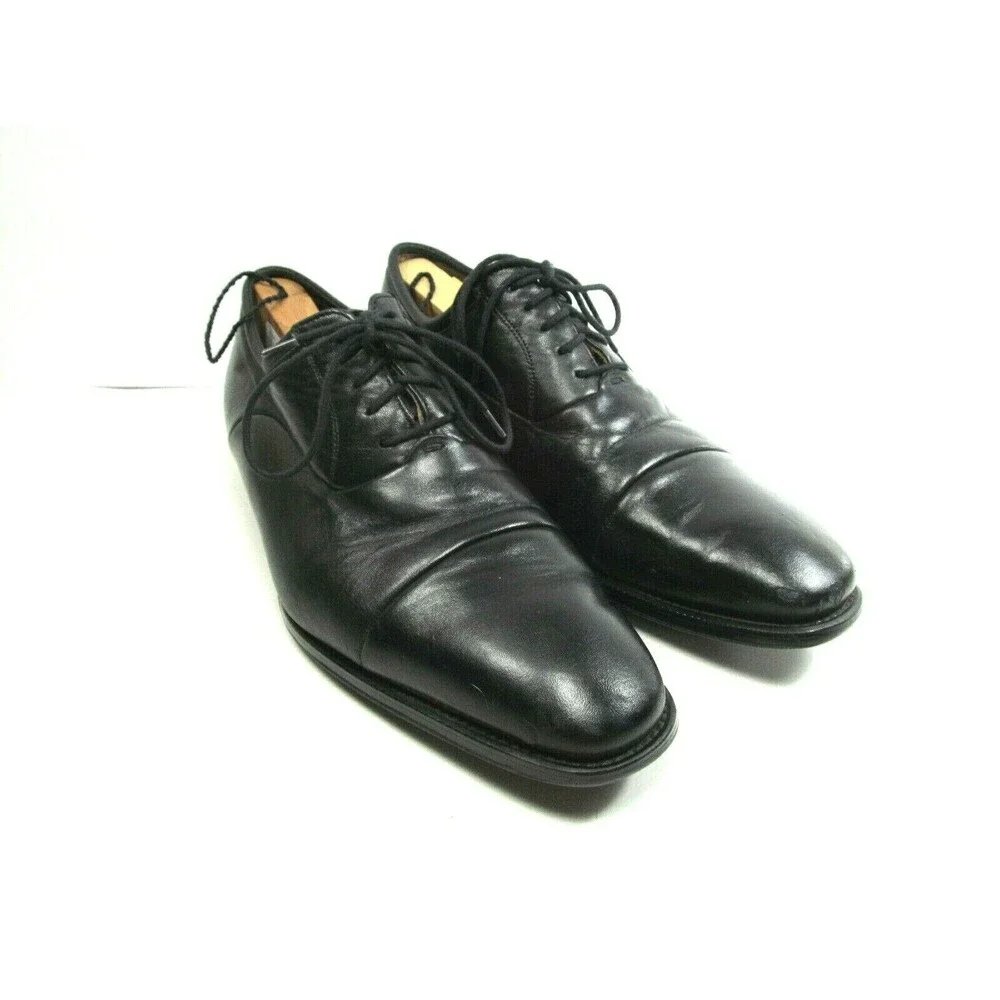 Magnanni Fredrico Mens Black Leather Captoe Oxfords Size US 10.5 D Made In Spain